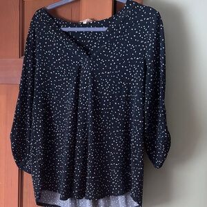 Beacon Dark Green Blouse with White and Brown Speckles